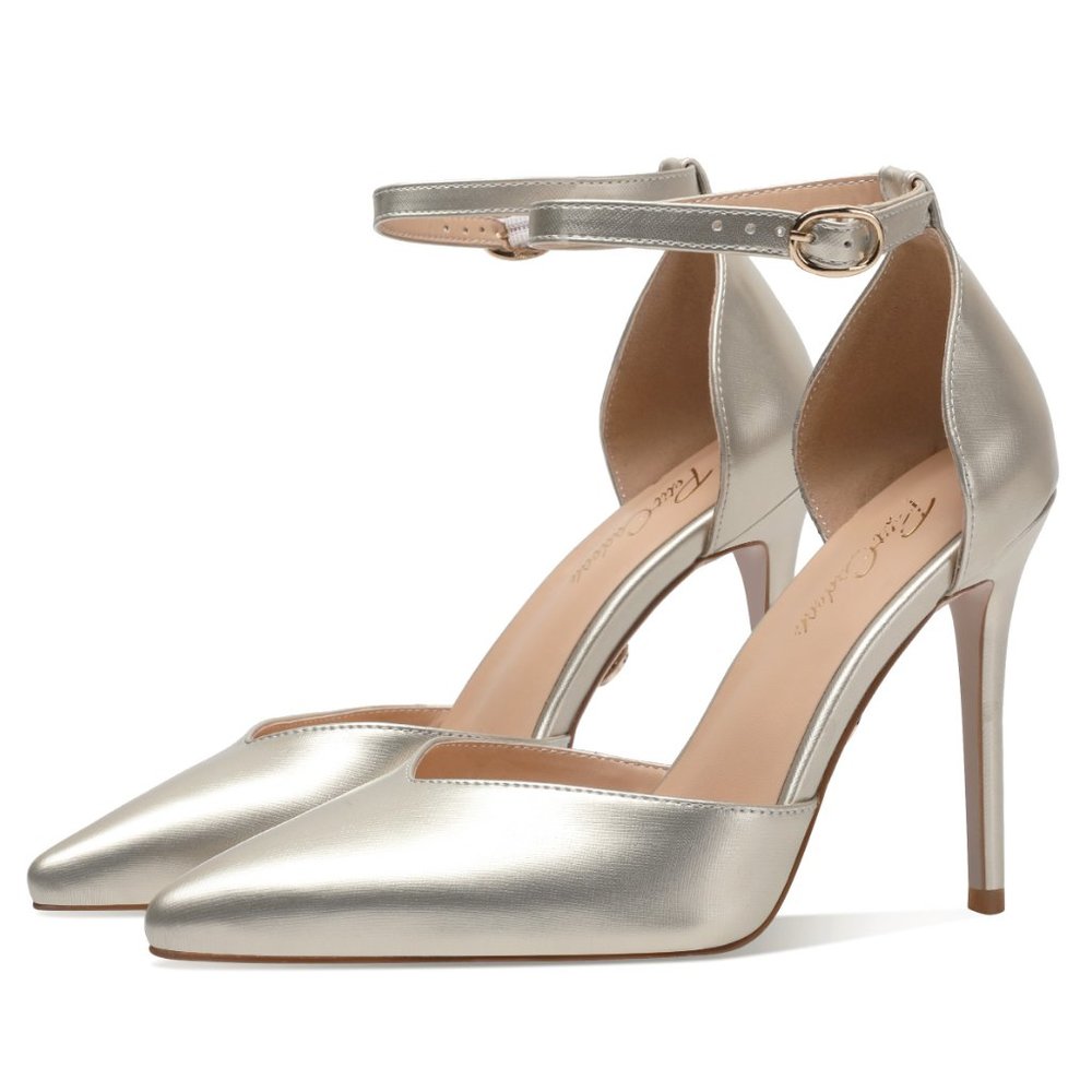 Petit Cadeau Carolyn - 4" Pointed Toe High Heel Sandals with Ankle Straps. NEW! - Picture 2 of 6